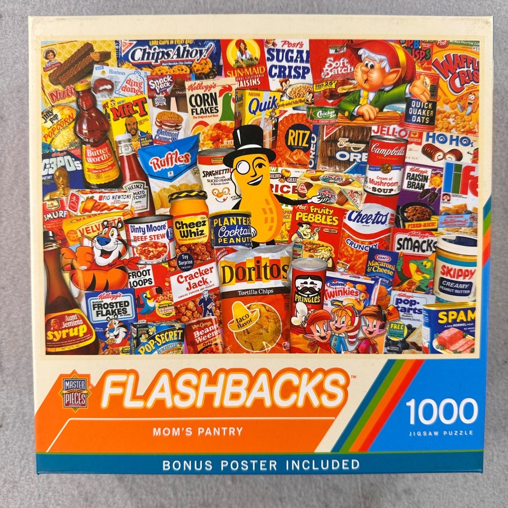 MasterPieces Flashbacks Mom's Pantry 1000 Piece Jigsaw Puzzle 71833 Vintage Food